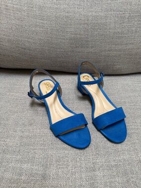 CIRCUS by Sam Edelman Blue Suede Ankle Strap Sandals